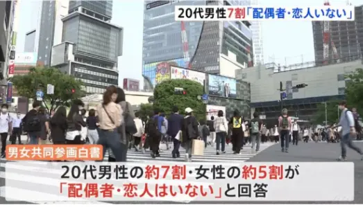 「恋人ナシ」の割合のニュース映像