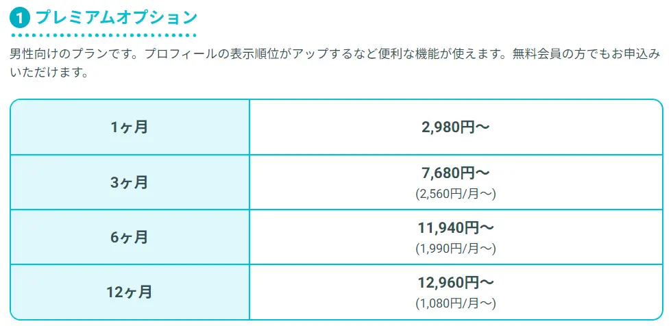 ペアーズのオプション