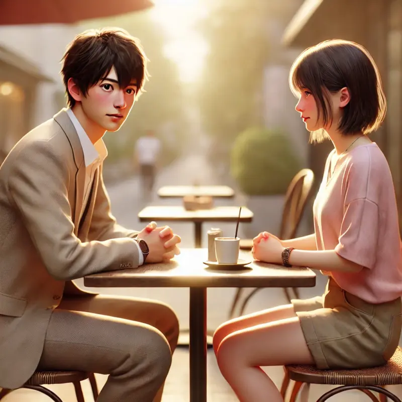 緊張している男女