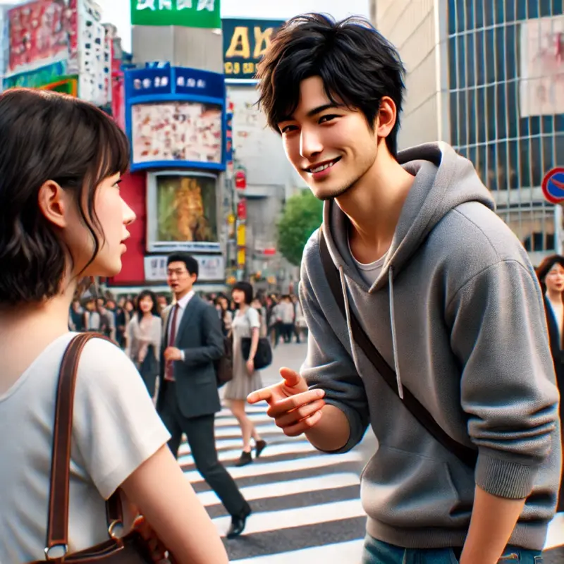 渋谷でナンパする男