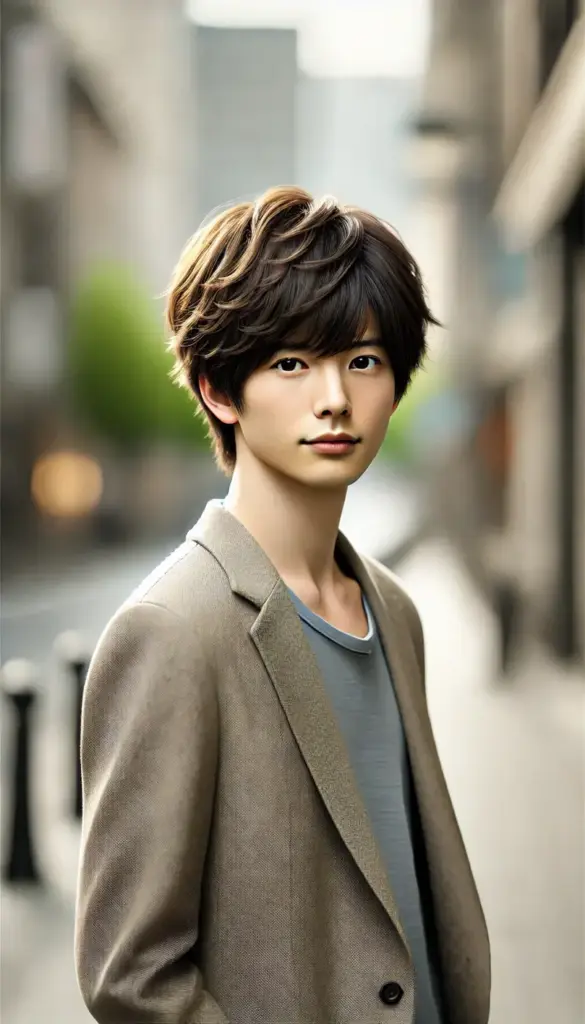 マッシュヘア―の男性