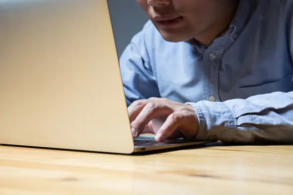 ネットに書き込む男