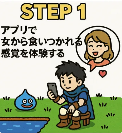 STEP①アプリで女から食いつかれる感覚を体験する